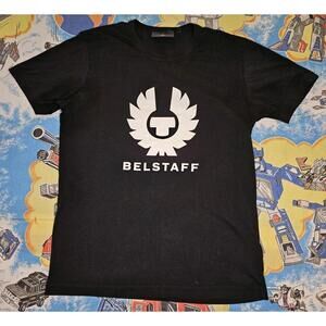 Belstaff England Phoenix Logo T Shirt Black Mens Size Medium Msrp 75